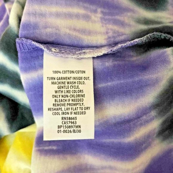 Bp Gender Inclusive In Purple- Yellow Tie Dye Tee Size Small Yellow NEW - Picture 2 of 5